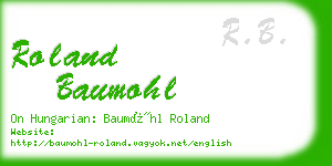 roland baumohl business card